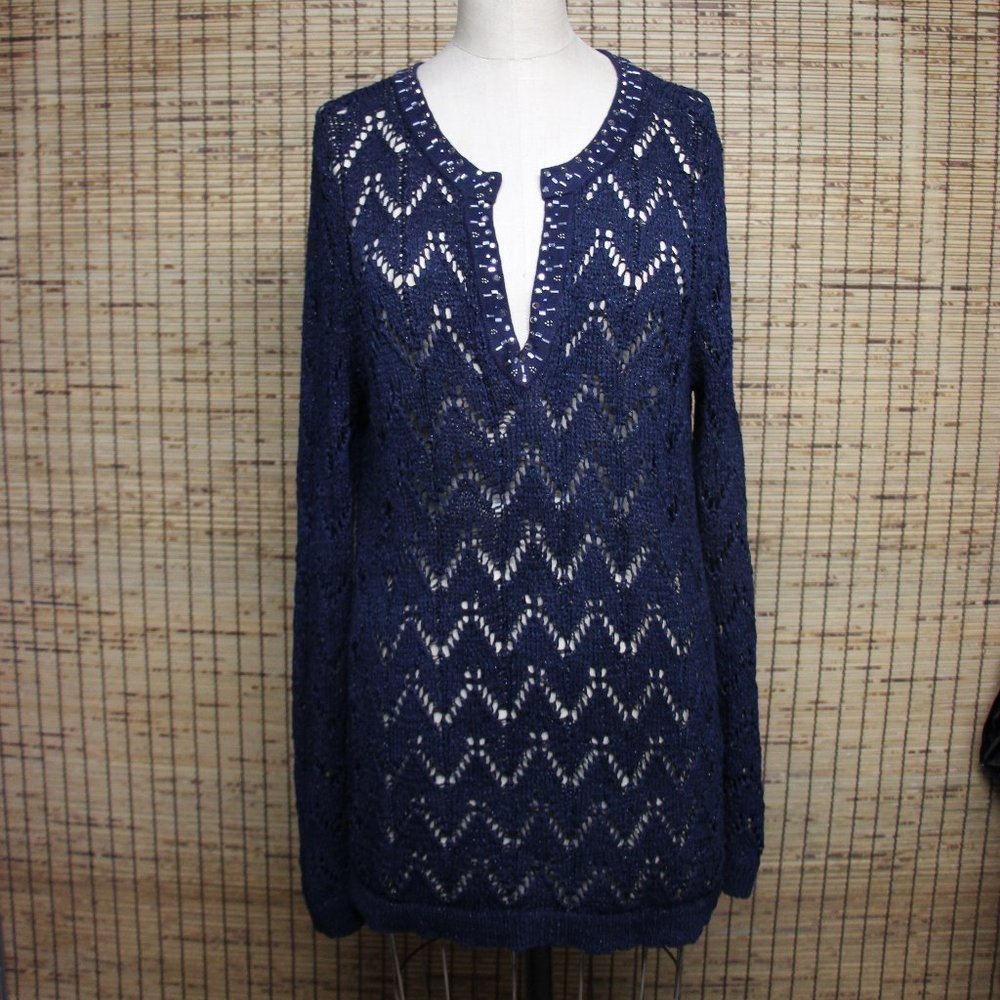 White House Black Market Sweater w/ embellished collar Size XL